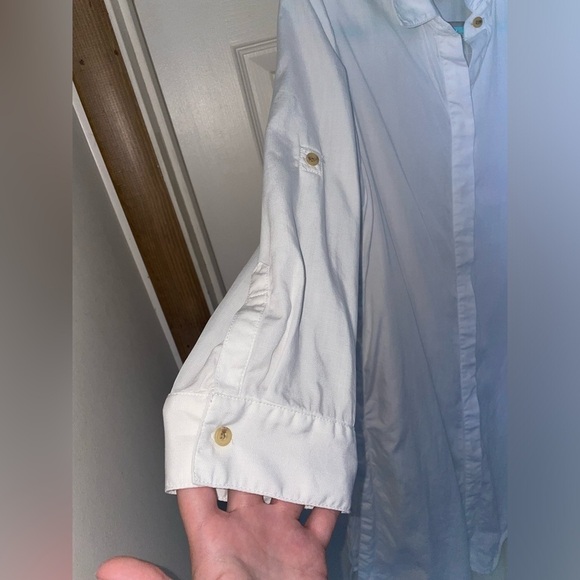 Chicos Side-Slit Button-Down Tunic Beach Cover Up - Picture 6 of 12